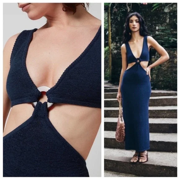 cult gaia | Dresses | Nwt Cult Gaia Dress Bank Knit Cut Out Midi In Navy | Poshmark cult gaia | Dresses | Nwt Cult Gaia Dress Bank Knit Cut Out Midi In Navy | Poshmark